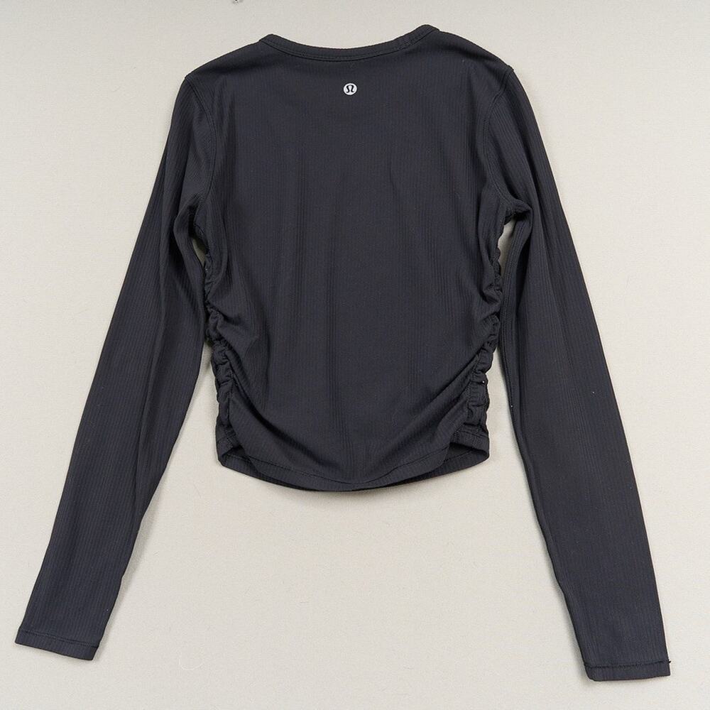 All It Takes Ribbed Nulu Long-Sleeve Shirt Black Womens Sz 6 LULULEMON Lulu